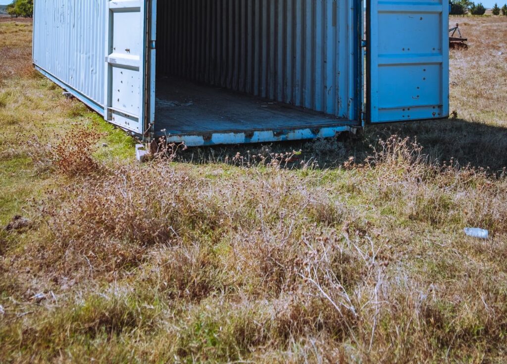40ft Open Side Double Door Shipping Container with both doors open, for sale